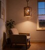 Oblique Brown Solid Wood Single Hanging Light