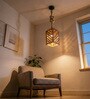 Oblique Brown Solid Wood Single Hanging Light