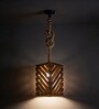 Oblique Brown Solid Wood Single Hanging Light