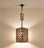 Oblique Brown Solid Wood Single Hanging Light