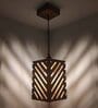 Oblique Brown Solid Wood Single Hanging Light