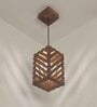 Oblique Brown Solid Wood Single Hanging Light