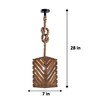 Oblique Brown Solid Wood Single Hanging Light