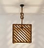 Oblique Brown Solid Wood Single Hanging Light