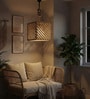 Oblique Brown Solid Wood Single Hanging Light