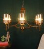Observed Twinkling Antique Gold Metal Chandelier