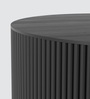Obsidian Crest Sculpted Monolithic Grandeur Matte Finish Coffee Table in Black Colour