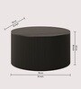 Obsidian Crest Sculpted Monolithic Grandeur Matte Finish Coffee Table in Black Colour