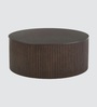 Obsidian Crest Sculpted Monolithic Grandeur Matte Finish Coffee Table in Brown Colour