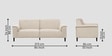 Ocean Velvet 3 Seater Sofa in Camel Beige Color