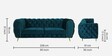 Octavius 3 Seater Velvet Sofa in Teal Blue Colour