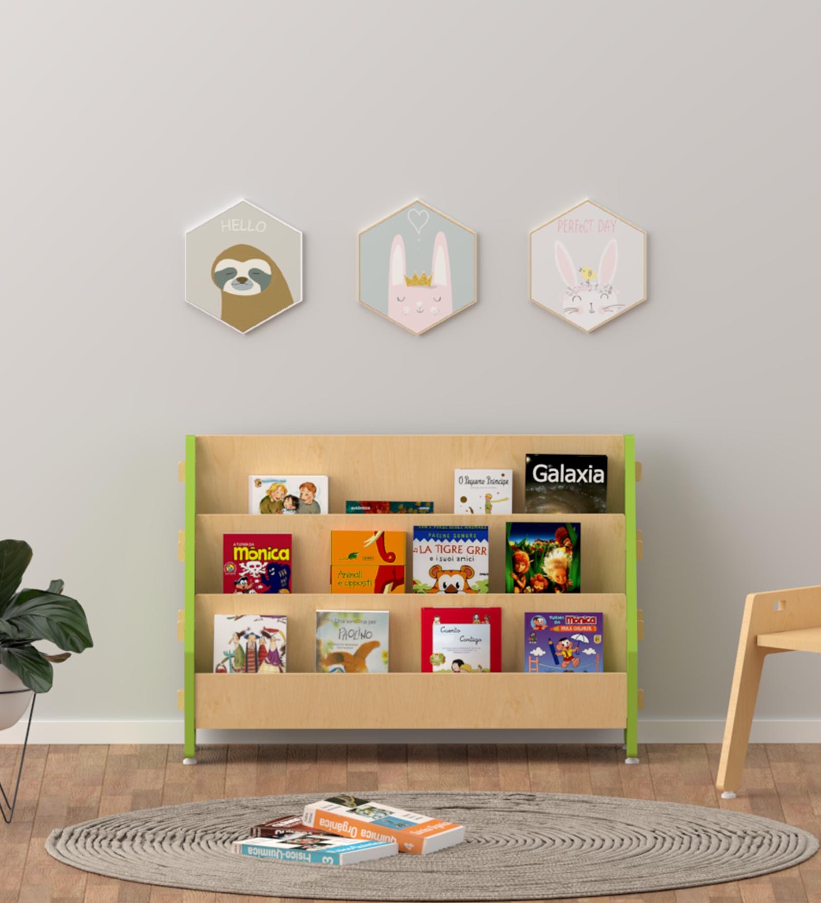 Ochre Kids Bookshelf in Green Colour