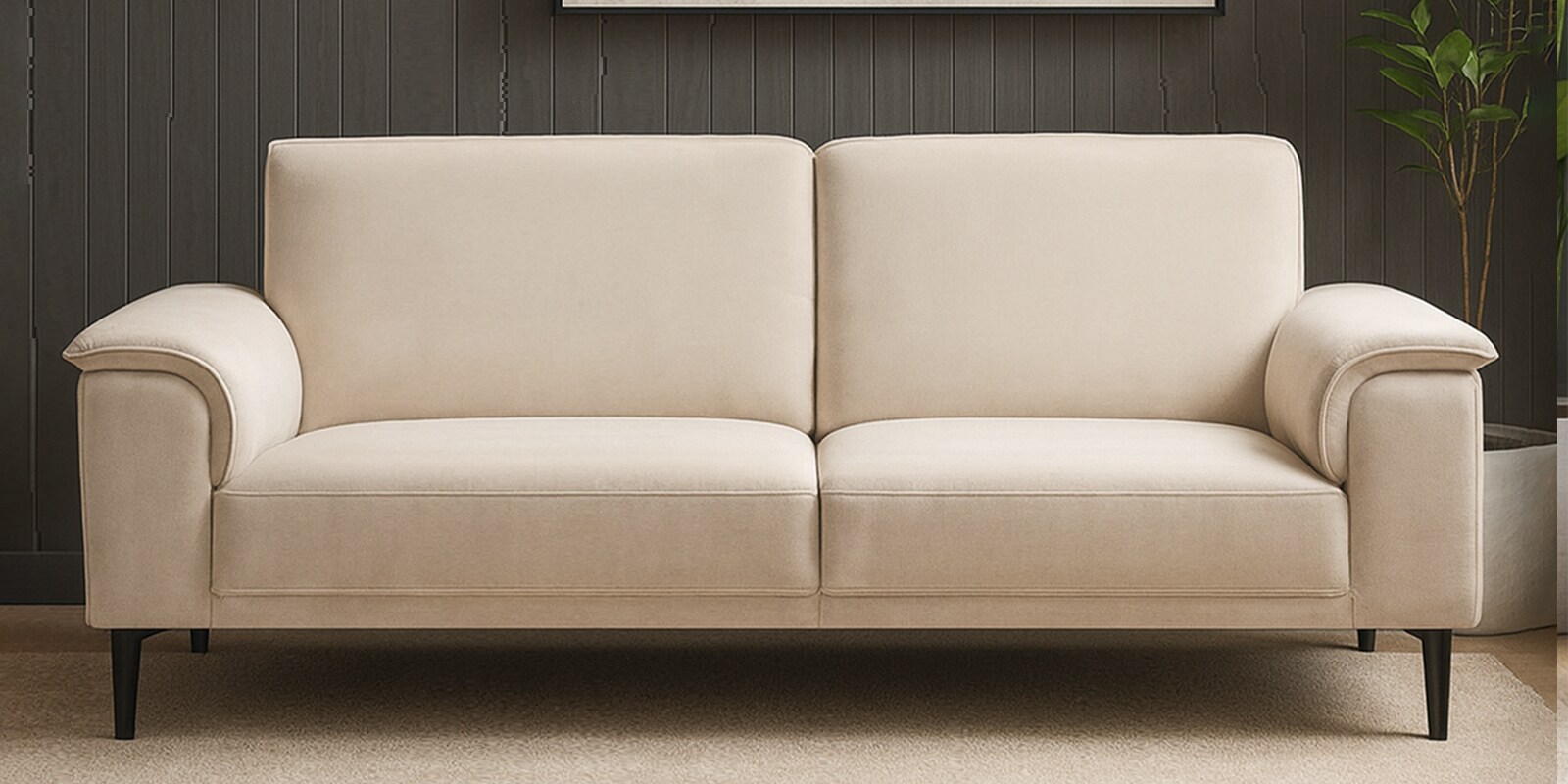 Ocean Velvet 2 Seater Sofa in Camel Beige Color