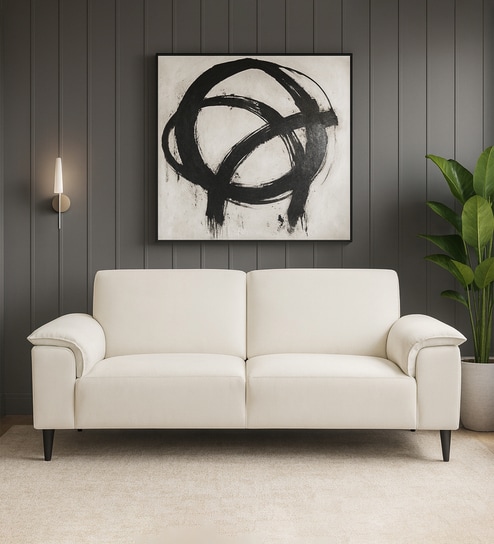 Ocean Velvet 2 Seater Sofa in Warm White Color