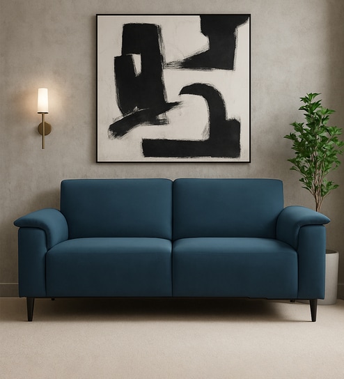Ocean Velvet 3 Seater Sofa in Oxford Blue Color