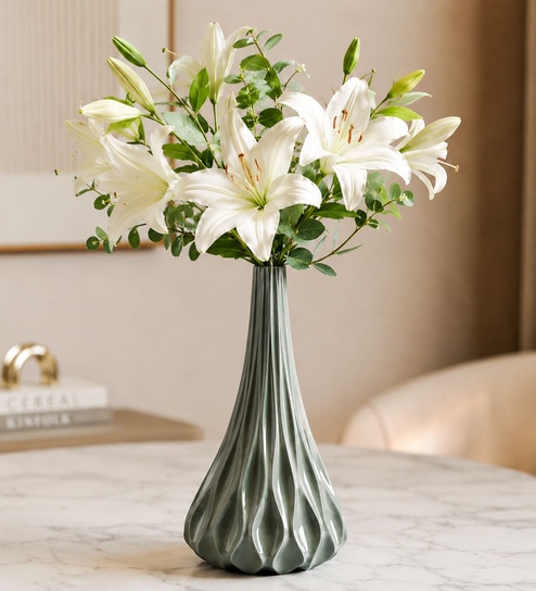 home4u Grey Ocean Wave Big Vase-picture-39