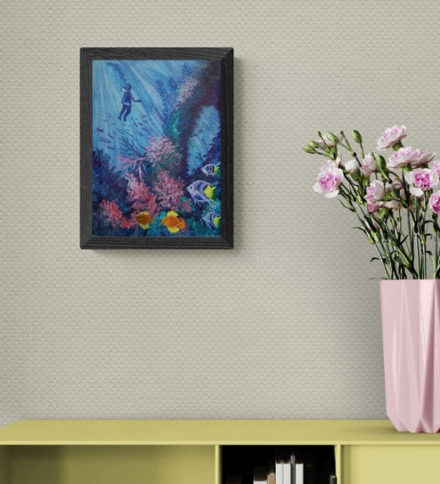 Ocean World Handmade Acrylic Paint On Canvas Unframed