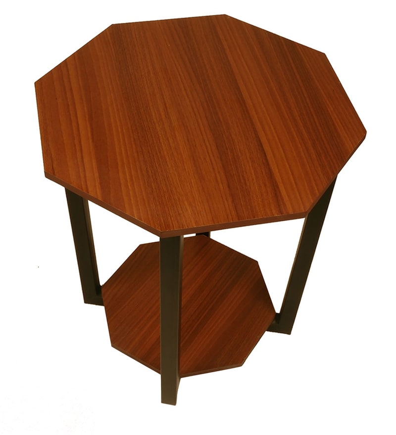 Buy Octagonal End Table in Brown Finish Online Contemporary End