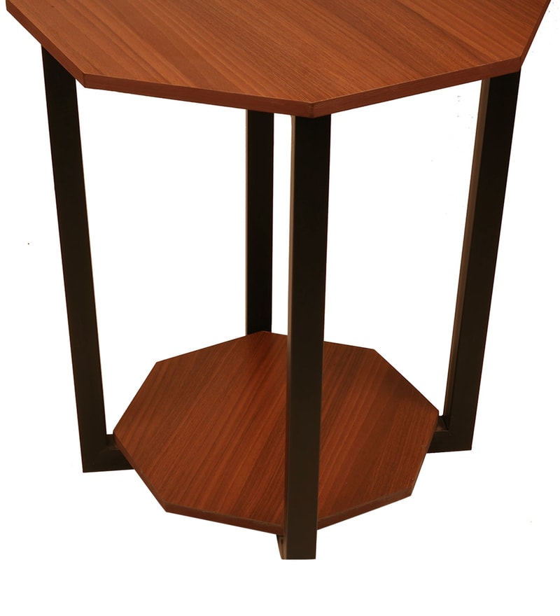 Buy Octagonal End Table in Brown Finish Online Contemporary End