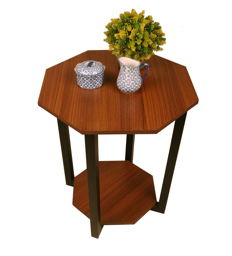 Buy Octagonal End Table in Brown Finish Online Contemporary End