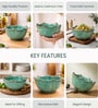 Ocean Bloom Handmade Ceramic Serving Bowl, 500 Ml