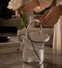 Ocean Blue Glass Handle Bloom bucket vase