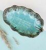 Ocean Leaf Blue 7 Inch Ceramic Appetizer Platter