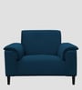 Ocean Velvet 1 Seater Sofa in Azure Blue Color