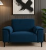 Ocean Velvet 1 Seater Sofa in Azure Blue Color
