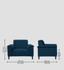 Ocean Velvet 1 Seater Sofa in Azure Blue Color