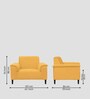 Ocean Velvet 1 Seater Sofa in Turmeric Yellow Color