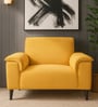 Ocean Velvet 1 Seater Sofa in Turmeric Yellow Color