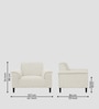 Ocean Velvet 1 Seater Sofa in Warm White Color