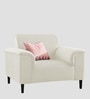 Ocean Velvet 1 Seater Sofa in Warm White Color