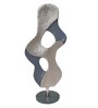 Oceanic Elegance Silver & Blue Aluminium Showpiece