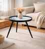 Oceara Large End Table In Blue & Black Finish
