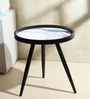 Oceara Medium End Table In Blue & Black Finish