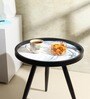 Oceara Medium End Table In Blue & Black Finish