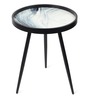 Oceara Medium End Table In Blue & Black Finish
