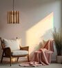 Octa Beige & Brown Solid Wood Single Hanging Light