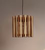 Octa Beige & Brown Solid Wood Single Hanging Light
