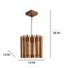 Octa Beige & Brown Solid Wood Single Hanging Light