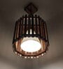 Octa Beige & Brown Solid Wood Single Hanging Light