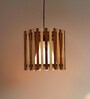 Octa Beige & Brown Solid Wood Single Hanging Light