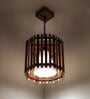 Octa Beige & Brown Solid Wood Single Hanging Light