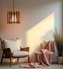 Octa Beige & Brown Solid Wood Single Hanging Light