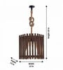 Octa Beige & Brown Solid Wood Single Hanging Light