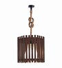 Octa Beige & Brown Solid Wood Single Hanging Light