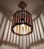 Octa Beige & Brown Solid Wood Single Hanging Light