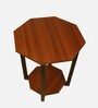 Octagonal End Table in Brown Finish